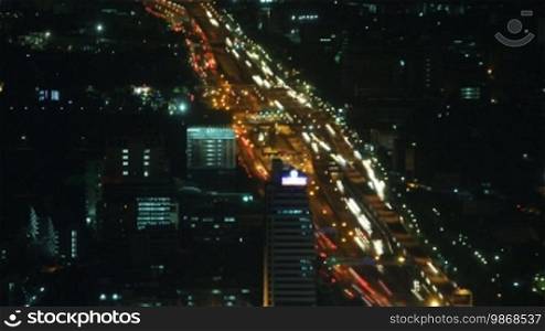 Night city traffic zoom time lapse 1