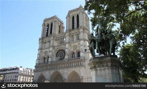 Notre Dame, west facade, in Paris