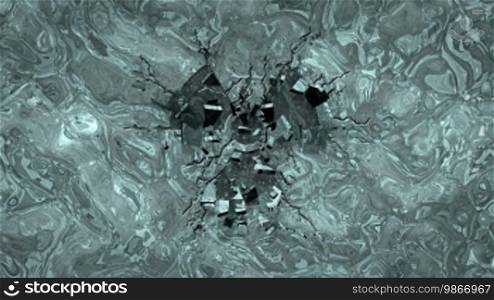 Nuklearsymbol auf Eisfläche