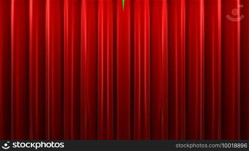 Opening red velvet theater curtains