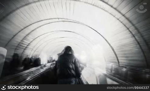 People in the metro. Time lapse.