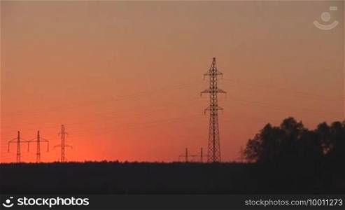 Power line sunset