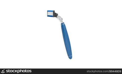 Razor rotates on white background