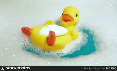 Rubber Duck and Baby Soap in the Bathroom
