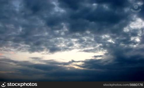 Running clouds. Time lapse.