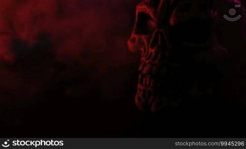 Scary skull on black with smoke