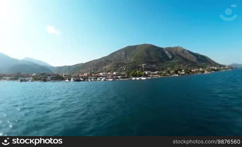 Ship Cruise at Ionian Sea around Beautiful Island of Lefkada in Greece