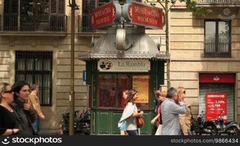 Shopping street in Barcelona.