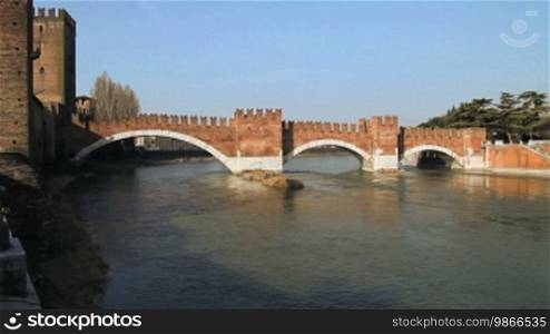 Skaligerbrücke über die Etsch, in Verona