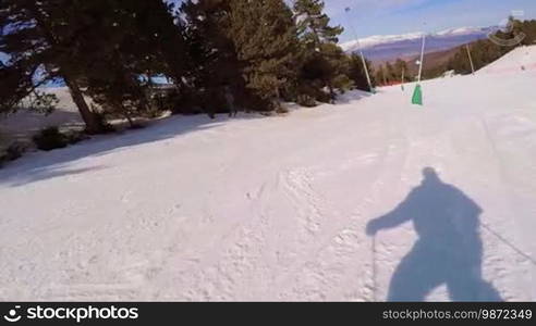 Skiing on the mountain Pyrenees in Spain, Masella