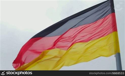Slow motion of German flag waving