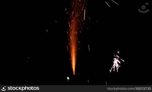 Sparkling firecracker in action