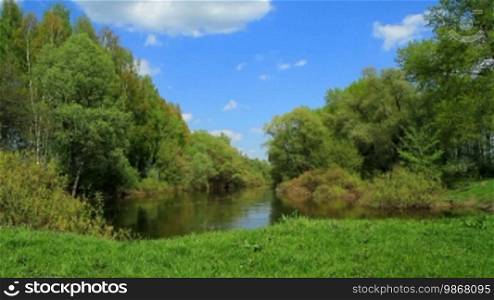 Spring landscape of small rivers. Ukraine.
