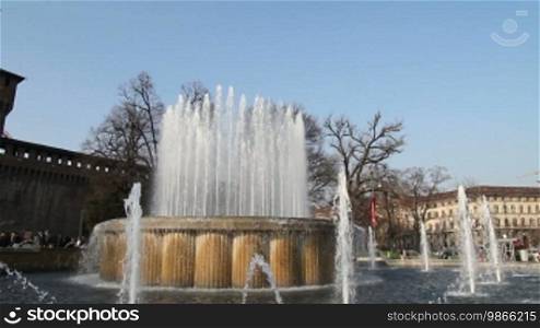 Springbrunnen am Schloss von Mailand
