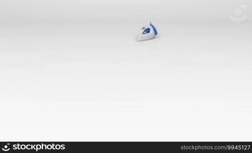 Steam iron on gray background