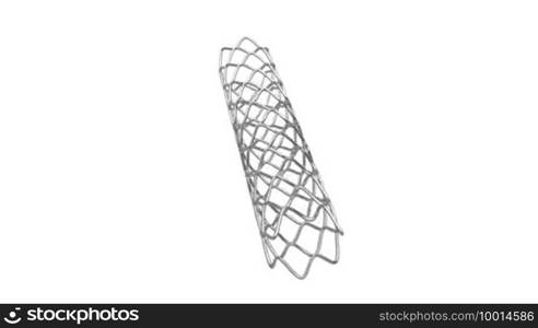 Stent rotates on white background