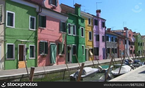 Still image of a canal in Burano