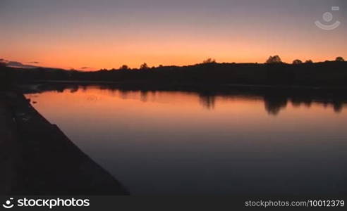 Sunset on lake