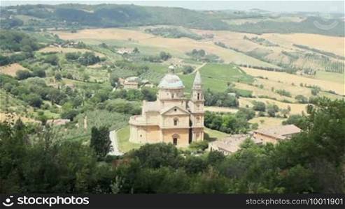 The church of San Biagio near Montepulciano, Tuscany, Italy. Sequence
