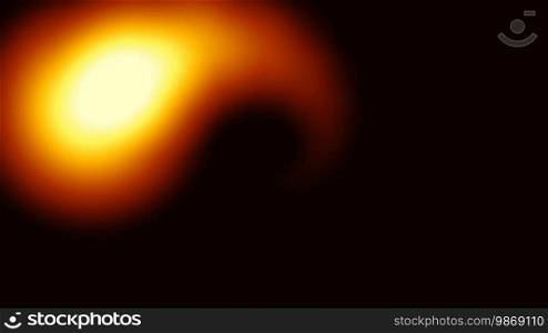 The fiery full-sphere comet flies against a dark background