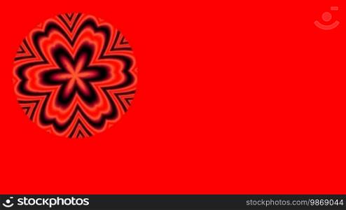 The red ornament rotates on a red background