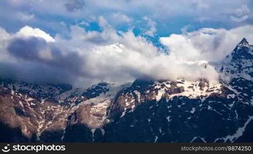 Time lapse high mountain landscape. Spiti Valley, Himachal Pradesh, India