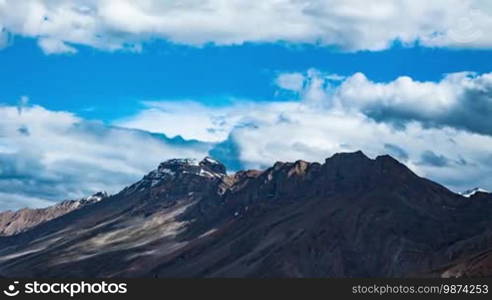 Time lapse high mountain landscape. Spiti Valley, Himachal Pradesh, India