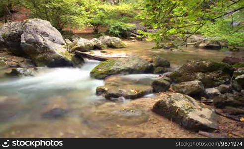 Time lapse. Wild rivers of Crimea.