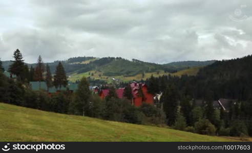 Timelapse clouds over mountains Carpathians