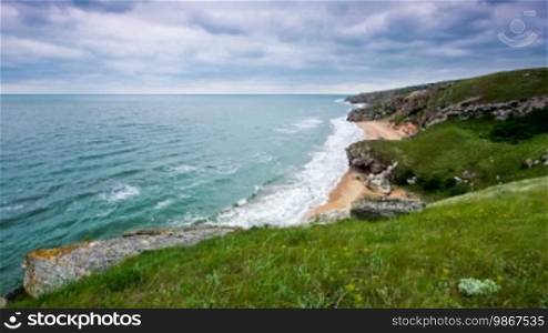 Timelapse landscape of beautiful beaches in Crimea, Ukraine.