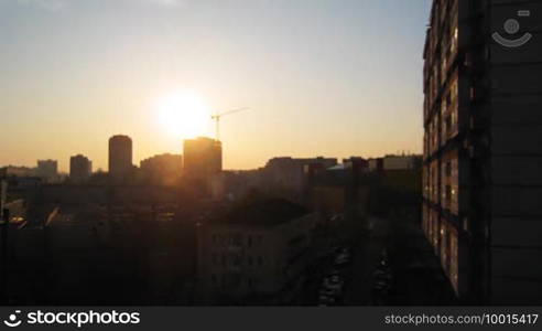 Timelapse sunset at city