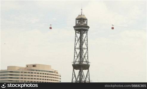 Torre Jaume I, Tower of the Port Cable Car, in Barcelona.