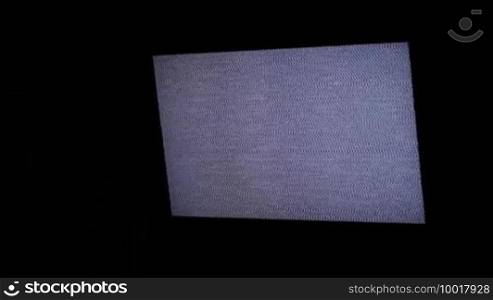 TV panel with white noise and sound.