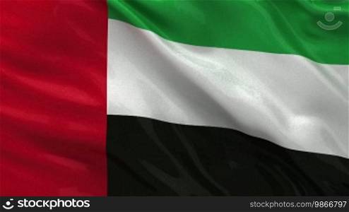 Vereinigte Arabische Emirate Flagge. Endlosschleife.