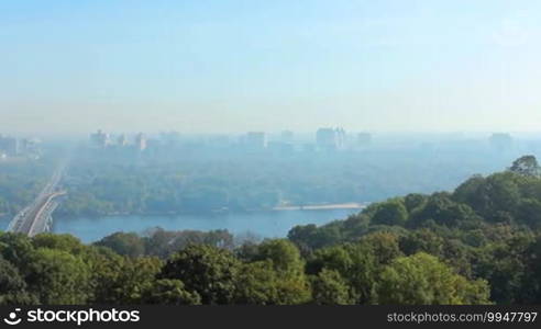 Very nice view of the capital city, Kiev, Ukraine, panorama from right to left