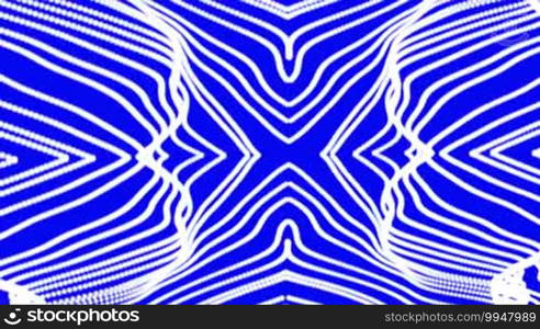 Waving white lines on a blue background