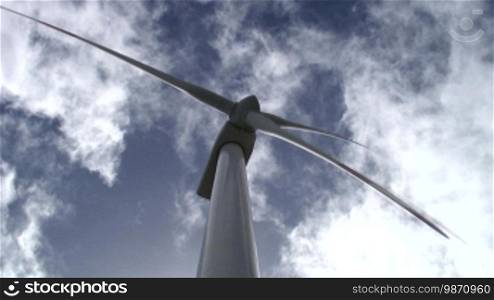 Wind turbine in action.