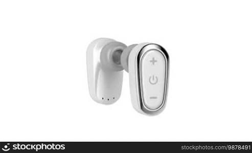 Wireless in-ear earphones on white background