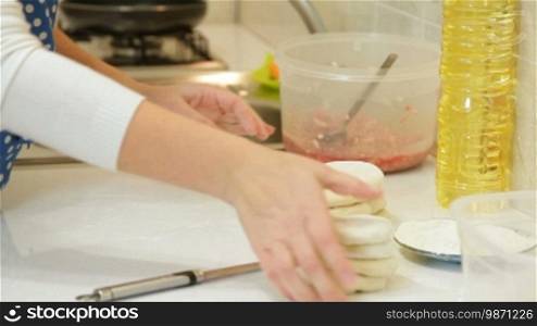 Woman Baking In The Kitchen Closeup