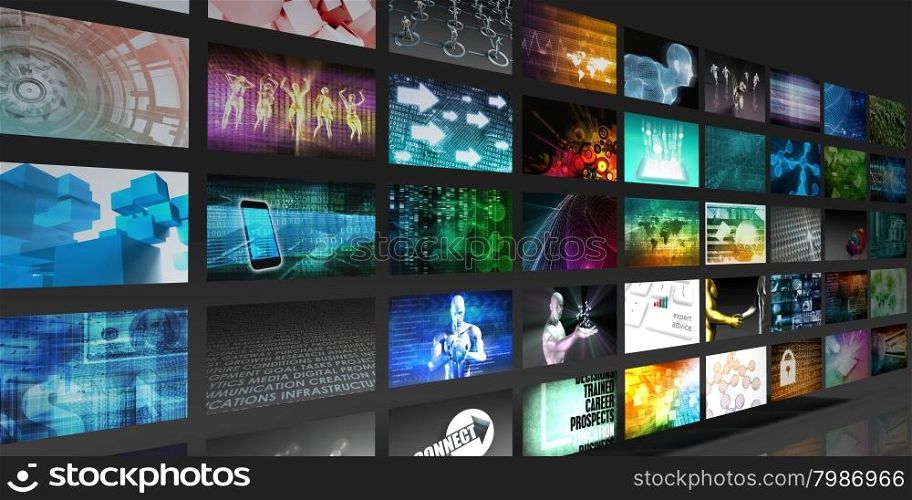 Video Screens Abstract Background for Multimedia Concept