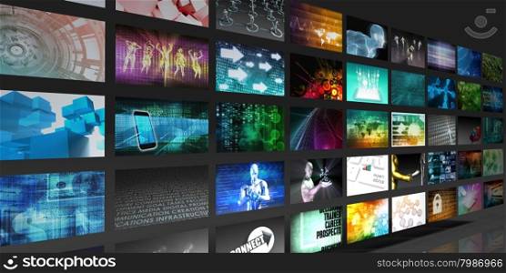 Video Screens Abstract Background for Multimedia Concept