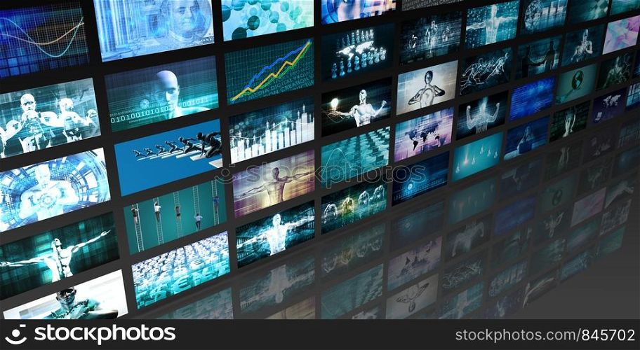 Video Screens Abstract Background for Multimedia Concept. Video Screens Abstract