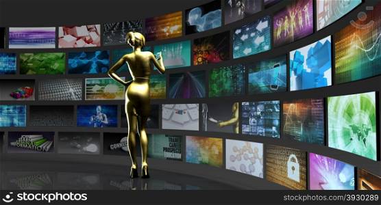Video Technology Reaching Images and Content Streaming Digital