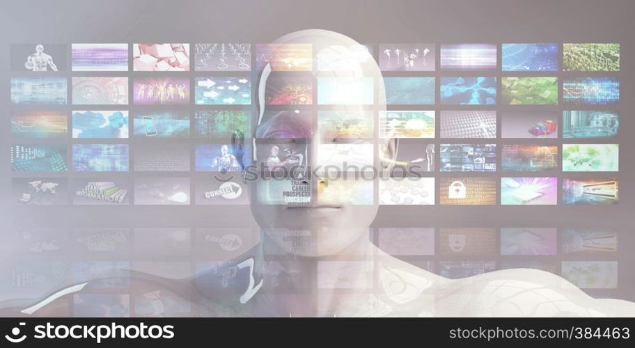 Video Wall Background as a Futuristic Concept for Entertainment. Video Wall Background