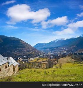 Vielha also Viella village in Lerida Catalonia of Spain Aran Valley in Pyrenees