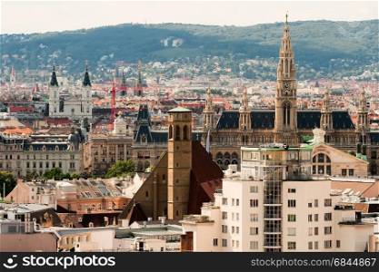 Vienna, Austria, the view of the city from the observation deck of the Cathedral of St. Stephen