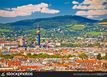 Vienna rooftops and cityscape view, capital of Austria