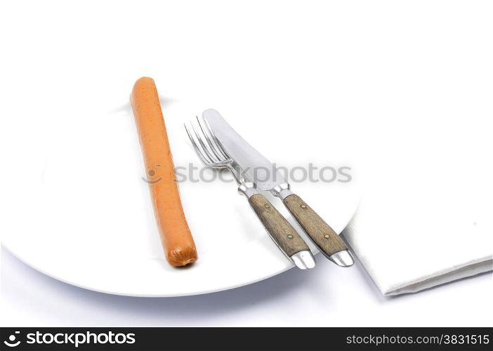 Vienna sausage on plate