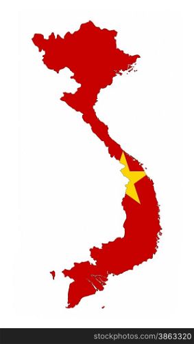 vietnam country flag map shape national symbol