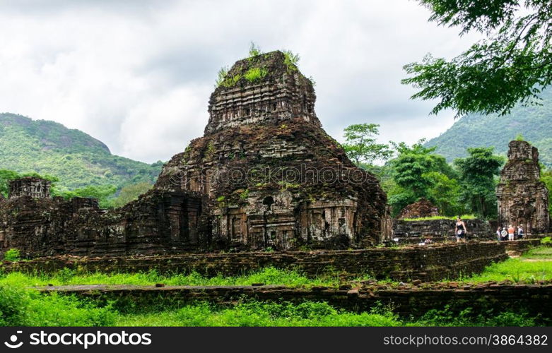 Vietnam, Iconic tower and side structure of My Son Cham towers.